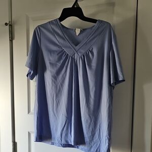 Blair Women's Soft Blue V-Neck Blouse